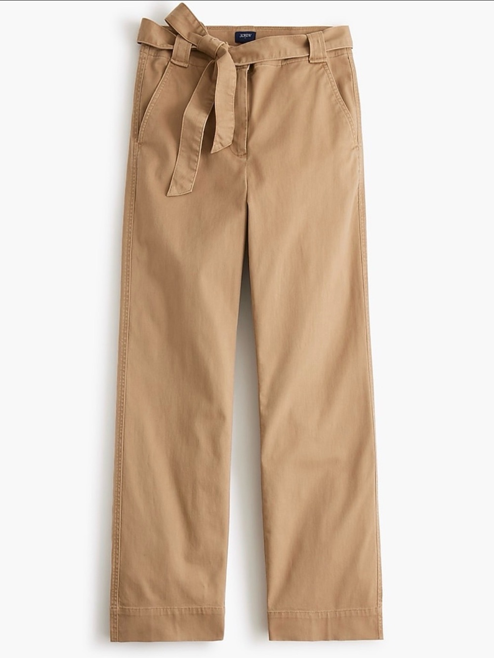 J. Crew Twill wide-leg tie-waist chino pant